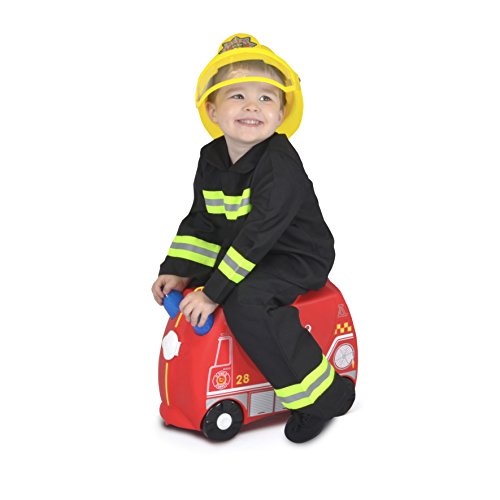 Trunki Maleta niño correpasillos y equipaje de mano infantil: Camión de bomberos Frank (Rojo)