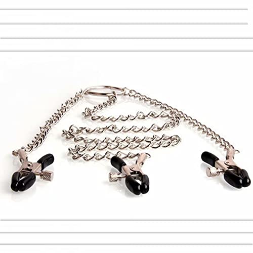 TTZY Nipple Clips with Chain For Women Pleasure, Adjustable Nipple Clips, Clamps, Black Breast Clamps Screw Clip On Nipple Clamp Jewelry, Non Piercing Nipple