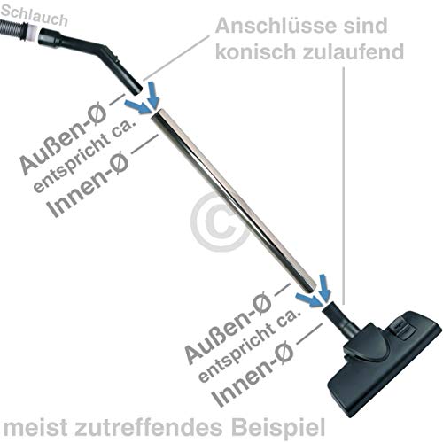 Tubo telescópico, tubo de aspiración, conexión Ø 35 mm | se adapta a todas las aspiradoras comunes, etc. AEG BOSCH DIRT DEVIL EIO ELECTROLUX MIELE PHILIPS ROWENTA SIEMENS (Nota: sin función de clic)