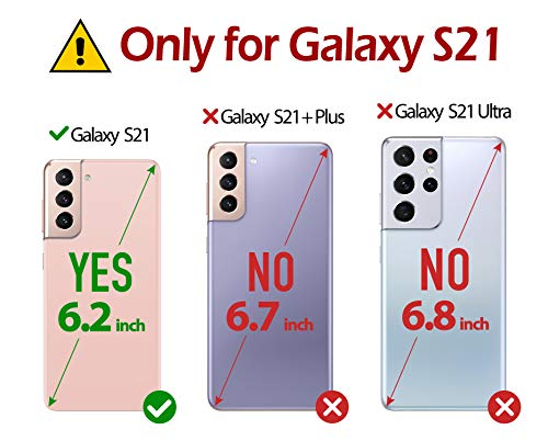 TUCCH Funda Galaxy S21, Funda Tapa Libro con Bloqueo RFID, Cáscara de TPU, Cierre Magnético, Soporte Plegable, Ranura para Tarjeta, Funda Protectora para Galaxy S21 5G (6.2'' 2021),Oro Rosa