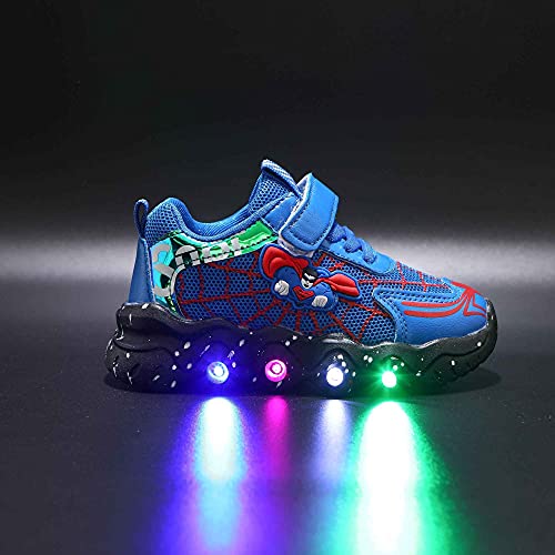 Tulent Zapatos de araña Zapatos de niños DIRIGIÓ Que Brillan intensamente,Zapatos Brillo 7 Colores,iluminación Malla,for y niñas,Deportivos recreativos. (Color : Blue, Size : 29)