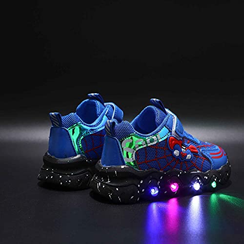 Tulent Zapatos de araña Zapatos de niños DIRIGIÓ Que Brillan intensamente,Zapatos Brillo 7 Colores,iluminación Malla,for y niñas,Deportivos recreativos. (Color : Blue, Size : 29)