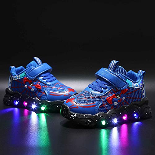 Tulent Zapatos de araña Zapatos de niños DIRIGIÓ Que Brillan intensamente,Zapatos Brillo 7 Colores,iluminación Malla,for y niñas,Deportivos recreativos. (Color : Blue, Size : 29)