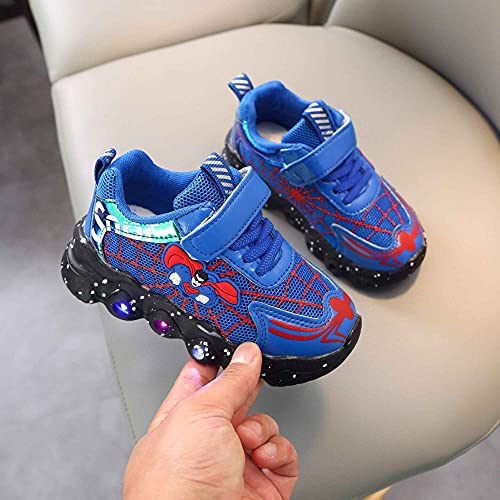 Tulent Zapatos de araña Zapatos de niños DIRIGIÓ Que Brillan intensamente,Zapatos Brillo 7 Colores,iluminación Malla,for y niñas,Deportivos recreativos. (Color : Blue, Size : 29)