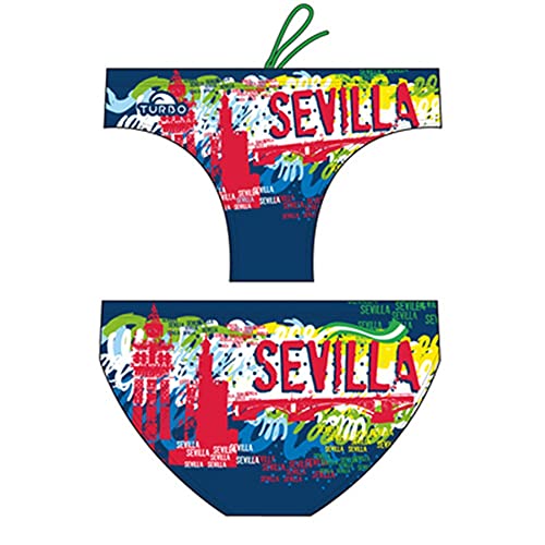 Turbo - Bañador Slip Waterpolo Men Suits Sevilla de Waterpolo Competicion Natación y Triatlón Patrón de Ajuste cómodo