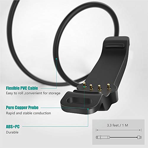 TUSITA Cargador Compatible con Polar Unite Reloj Inteligente - Cable de Carga USB 3,3ft 100cm - Accesorios para Multisport Fitness Smartwatch