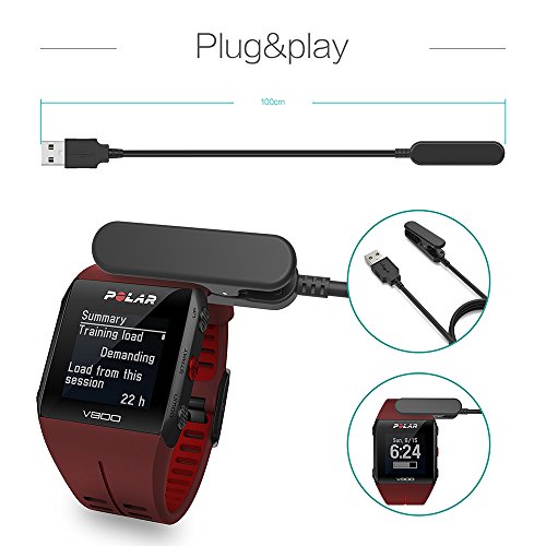 TUSITA Cargador Para Polar V800 - USB Cable De Carga 100cm - GPS Relojes Accesorios