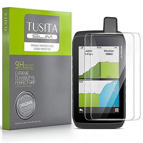 TUSITA Protector Pantalla Compatible con Garmin Montana 700 700i 750i [2 Unidades] - 0.33mm Cristal Templado Ultrafino Vidrio, Ultraresistente 9H Dureza - Accesorios de Navegador GPS de Mano