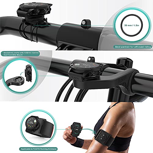 TUSITA Soporte Bicicleta Compatible con Garmin Fenix 6X Pro, Quatix 6X Solar, Enduro, Tactix Delta - Quickfit Quarter Turn Smartwatch Bracket Holder Para Handlebar 25,4mm 31,8mm - Bici Road Accesorios