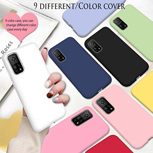 TVVT 9X Funda para Xiaomi Mi 10T 5G/ 10T Pro 5G, Ultra Delgado Suave Flexible TPU Silicona Anti-Arañazos Protectora Carcasa -【Rojo +Rosa +Violeta +Amarillo +Rosa Oscuro +Azul +Negro +Blanco +Verde】