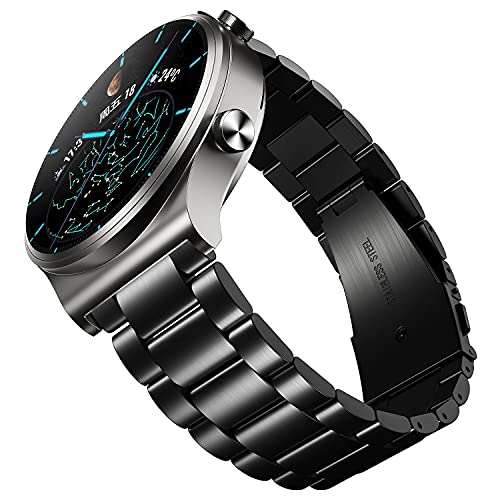 UANBOO Correa Compatible con Huawei Watch GT2 Pro Pulsera de Repuesto de Metal de Acero Inoxidable para GT2 46 mm/GT2e (Negro)