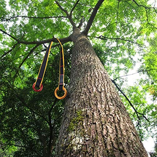 UBaymax Tree Arborist Friction Saver,Escalada de árboles Cambium Saver,Tree Arborist Climbing Rope,Cinturón de Eslinga para Trabajos de jardinería,35.4 Inch,Negro