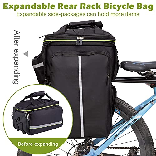 UBORSE Alforja para Bicicleta 32L Impermeable Bolsa de Maletero para Asiento Trasero de Bicicleta Extensible Bolsa de Almacenamiento de Ciclismo