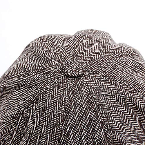 Ueither Unisex Gorras de Boina Sombreros Baker Boy Newsboy Casquillo Plano 8 Panel Herringbone Tweed Flat Cap Gatsby Hat