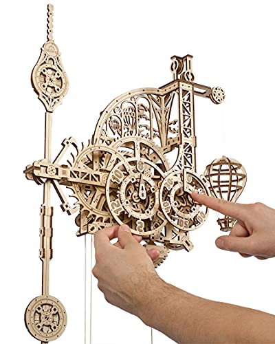 UGEARS Puzzle 3D de Reloj de Péndulo - El Aerorreloj - Aero Clock - Maquetas para Montar de Relojes de Péndulo de Pared - Maquetas de Madera mecánicas - Maquetas para Construir para Adultos y niños