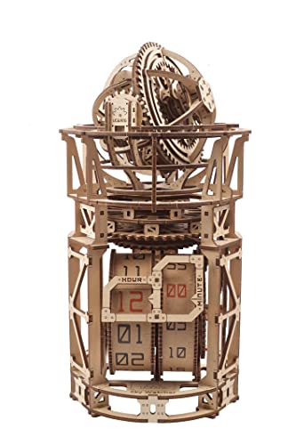 UGEARS Reloj Tourbillon Astronómico de Sobremesa - Maquetas Madera Puzzles 3D - Maquetas para Construir Adultos - Maquetas para Montar Steampunk Reloj Escritorio Puzzle 3D - Relojes De Madera