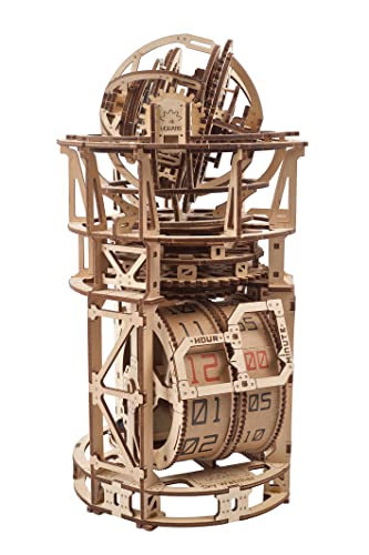 UGEARS Reloj Tourbillon Astronómico de Sobremesa - Maquetas Madera Puzzles 3D - Maquetas para Construir Adultos - Maquetas para Montar Steampunk Reloj Escritorio Puzzle 3D - Relojes De Madera