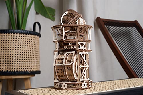 UGEARS Reloj Tourbillon Astronómico de Sobremesa - Maquetas Madera Puzzles 3D - Maquetas para Construir Adultos - Maquetas para Montar Steampunk Reloj Escritorio Puzzle 3D - Relojes De Madera