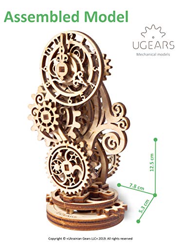 UGEARS Steampunk Reloj - 3D Rompecabezas de Madera - Juego de construcción de Reloj de Madera Modelo mecánico - Kit Modelo de Bricolaje para Adultos Niños y niños - Hermosos Muebles para el hogar