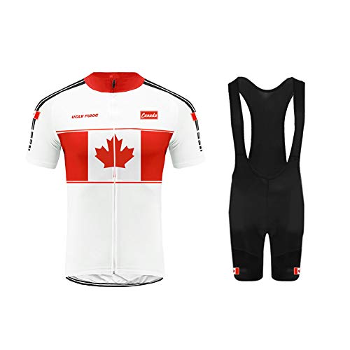 UGLY FROG Ciclismo Maillot, Hombres Jersey + Pantalones Cortos Babero Mangas Cortas de Ciclismo Ropa Maillot Transpirable para Deportes al Aire Libre Ciclo Bicicleta DTMX01F