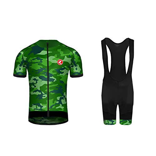 UGLY FROG Ciclismo Maillot, Hombres Jersey + Pantalones Cortos Babero Mangas Cortas de Ciclismo Ropa Maillot Transpirable para Deportes al Aire Libre Ciclo Bicicleta DXMX02