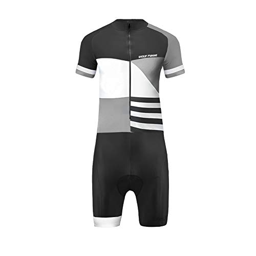 UGLY FROG Hombres Monos Manga Corto/Larga del Verano Transpirable Ciclismo Skinsuit Sets con Gel Pad Exterior Sportswear Triatlón Ropa Bodies Triatlón Clothes-Siamés