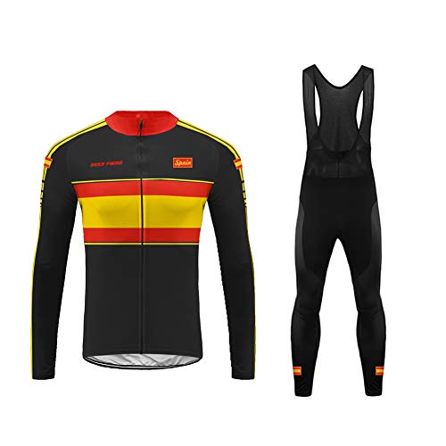 UGLY FROG Maillot Conjunto Ciclismo Culotte Ciclismo Invierno para Hombre Térmico Equipo de España GQX06