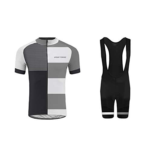 UGLY FROG Ropa Ciclismo MTB Racing Team Verano para Hombre - Un Conjunto de Ciclismo Camiseta Carta Jersey Maillot y Culotte Bib Pantalones Cortos FAX19DT02