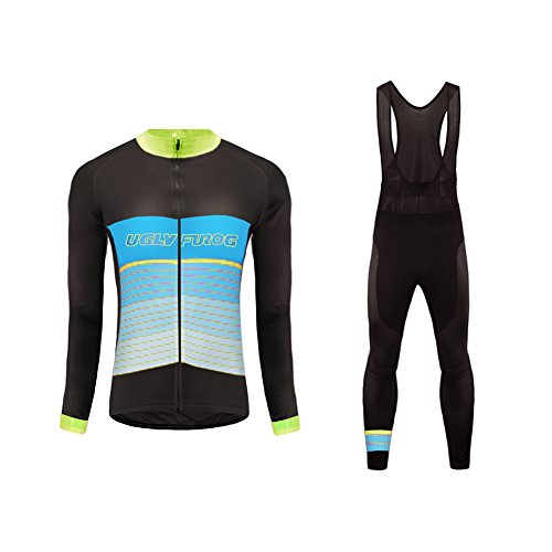 UGLY FROG Último Mujer Warm Ciclismo Mangas Largas Maillots+Bib Pantalones Cortos Set Cremallera Completa Moda Transpirable Winter Cálido Ropa Deportiva
