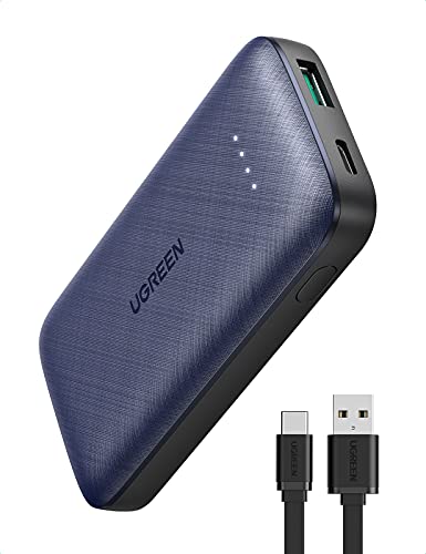 UGREEN 20W Batería Externa Movil PD 3.0, Mini Power Bank USB C 10000mAh Carga Rápida, Cargador Portátil Móvil Pequeño QC 3.0 Compatible con iPhone 13/12 Pro/ 11/ XR/XS/ 8, iPad Pro 2020, Airpods Pro