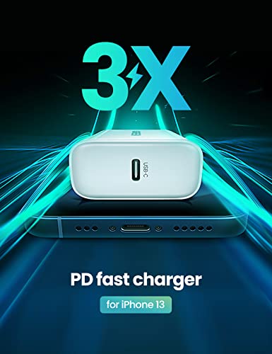 UGREEN 20W Cargador USB C Cargador PD 3.0 Enchufe Tipo C Cargador Carga Rapido Compatible con iPhone 13 12 12 Pro Mini Pro MAX Se X XS iPad Pro Air Galaxy S21 S20 Mi11 Redmi Note 10 Redmi 10-Blanco