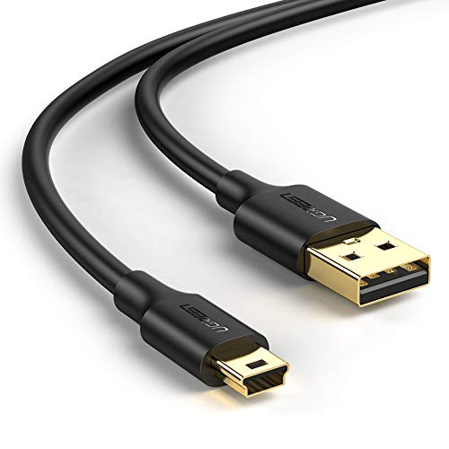 UGREEN Cable Mini USB, Cable USB 2.0 Tipo A a Tipo B Mini Alta Velocidad para Micrófono Blue Yeti, PS3, Wii U Pro, Disco Duro Externo, Cámaras Digitales, Reproductores de MP3/ DVD, Wacom, 3 Metros