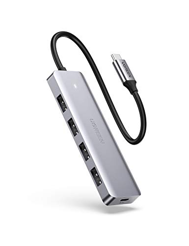 UGREEN Hub USB C a USB 3.0 4 Puertos, Ladrón USB C 5Gbps Adaptador USB C OTG Hub USB Tipo C Compatible con Macbook Pro 2021 Macbook Air M1 2020, PS5, Poco X3 Pro, iPad Pro, DELL XPS 13 15, Galaxy S21