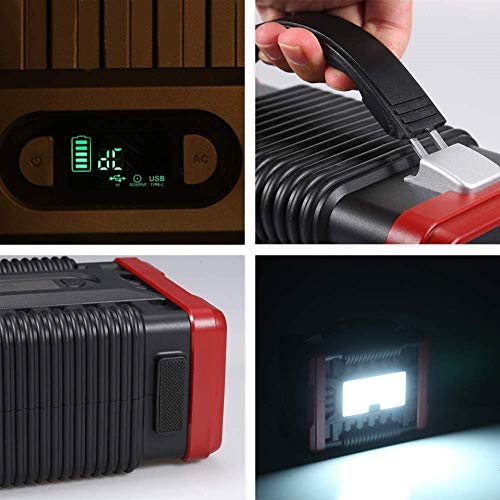 UKing 222Wh/60000mAh Generador Solar,Generador Portátil 220v con Inversor DC/AC e LED Pantalla,Cargado por el Panel Solar/Toma de Corriente para Respaldo de Emergencia CPAP