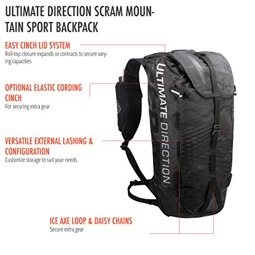 Ultimate Direction Scram - Mochila de alpinismo Negro S-M