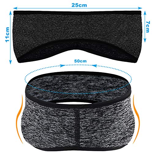 UMHeLL Diadema Deportiva, 2 Piezas Térmico Orejeras de cobertura total cintas pelo deportivas Sudor Absorbente de Humedad Banda Chico Hombre Mujer para Yoga Correr Fitness Ciclismo y Moto