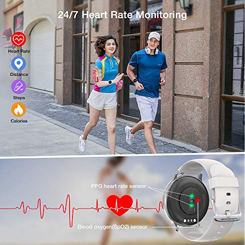 UMIDIGI Reloj Inteligente Uwatch 3S Fitness Tracker con Monitor de Oxígeno en Sangre y Monitor de Frecuencia Cardíaca para Mujeres Hombres 5ATM Impermeable con Brújula para iPhone Samsung y Android