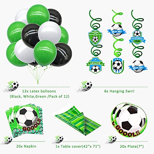 uministros de fiesta de fútbol para el día del juego de cumpleaños, decoración de cumpleaños y globo de cumpleaños y etiqueta engomada del tema del fútbol para los niños, los fanáticos del fútbol