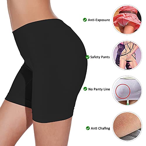 UMIPUBO Bragas Mujer Leggings Cortos Boxer Algodon Shorts Pantalones Deportivas Falda Leotardos de Seguridad Ropa Interior Slipshort para Running, Yoga y Ejercicio (Negro, M)