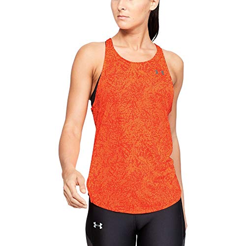 Under Armour Speed Stride Printed Tanque, Mujer, Rosa (Coral Dust/Peach Plasma/Reflective 642), XS