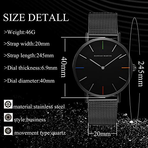 Unendlich U- Fashion Relojes de Pulsera para Hombres Mujeres Correa de Acero Inoxidable Relojes Analógico Cuarzo de Negocios para Hombres Casual Impermeable Resistente al Agua