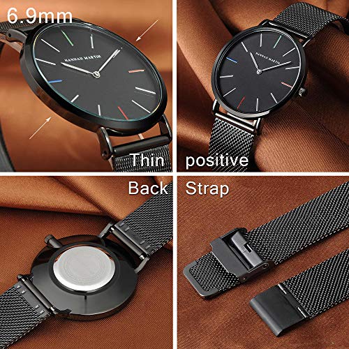 Unendlich U- Fashion Relojes de Pulsera para Hombres Mujeres Correa de Acero Inoxidable Relojes Analógico Cuarzo de Negocios para Hombres Casual Impermeable Resistente al Agua