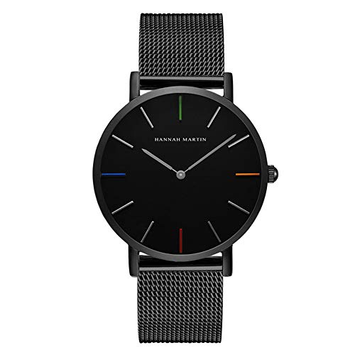 Unendlich U- Fashion Relojes de Pulsera para Hombres Mujeres Correa de Acero Inoxidable Relojes Analógico Cuarzo de Negocios para Hombres Casual Impermeable Resistente al Agua