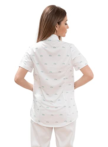 Uniforme Sanitario Mujer Ropa Trabajo Pijama Medico Casaca Enfermera Estetica Peluqueria Veterinaria Hospital Limpieza y Empleada Hogar Antilejía y No Destiñe - Casaca Medico Infantil Mujer M