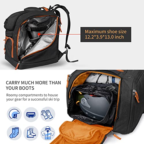 Unigear SKI-Mogul Mochila Botas Esquí - 60L 360°Completamente Acolchadas Protección Esquí Snowboard Botas Aire Viaje Transporte para Casco de Esquí, Gafas, Guantes, Chaquetas y Accesorios