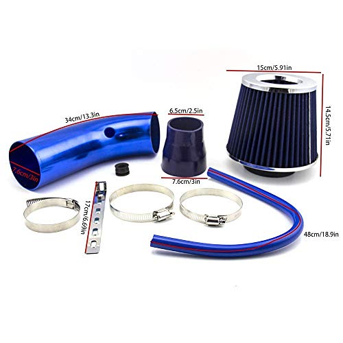 Universal Filtro de admisión de aire frío Tubo de Inducción Alumimum Azul