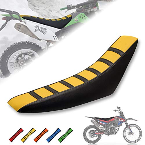 Universal Motocicleta Todoterreno Dirt Bike Enduro Pinza Cubierta de Asiento de Goma Suave a Rayas para Honda Yamaha Kawasaki Suzuki