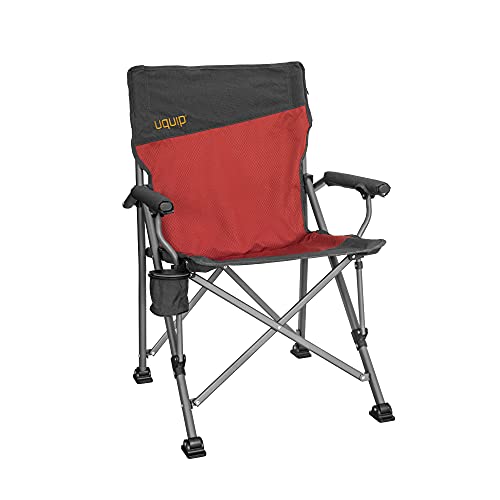 Uquip Roxy - Silla de Camping con portabotellas - Estructura Estable de hasta 120 kg - Rojo