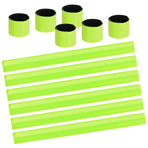 URAQT Bandas reflectoras, 12 Bandas Reflectantes a presión, Bandas de muñeca/Tobillo Altamente Reflectantes, Pulseras de Seguridad a presión para Ciclismo, Correr, Adultos, niños