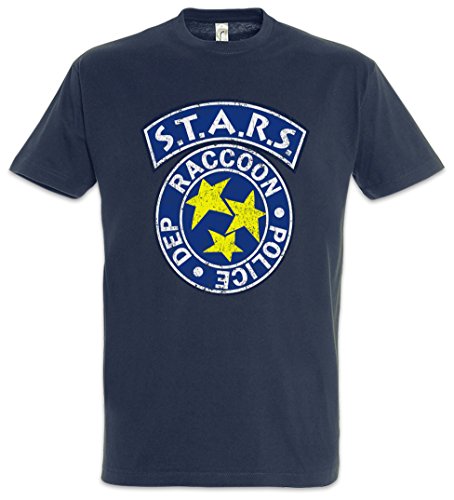 Urban Backwoods Vintage S.T.A.R.S. Logo Camiseta De Hombre T-Shirt Azul Talla 2XL
